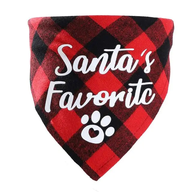 Pet Christmas Plaid Bandanas