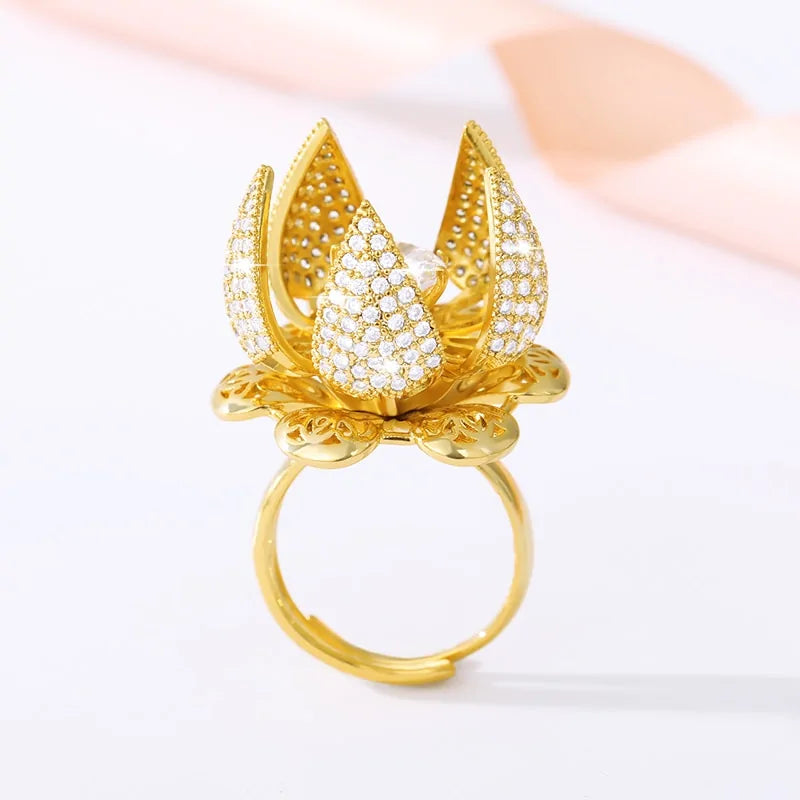 Gold Flower Bud Ring