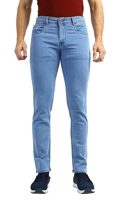 Regular Fit Basic Denim Jeans for Men (Size-42) (Color-LIGHT BLUE)