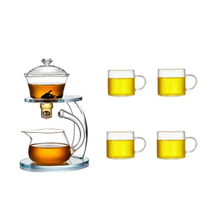 Heat-Resistant Glass Lazy Magnetic Automatic Teacup Set