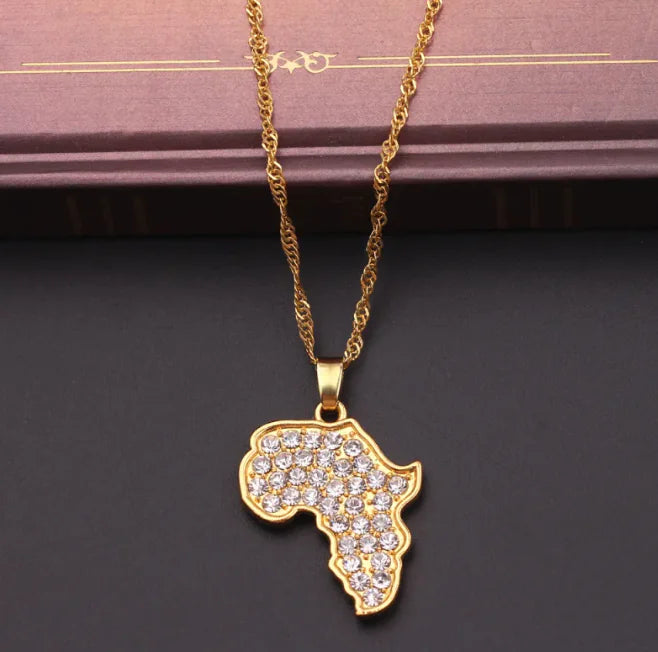 Necklace of geographical maps of the world