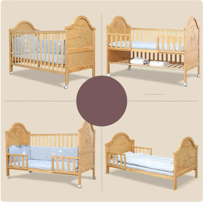 Multi-Function Pine Baby Bed