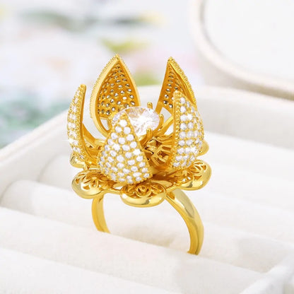 Gold Flower Bud Ring