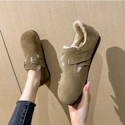 Chic Plush Leather Winter Shoes