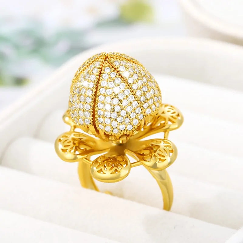 Gold Flower Bud Ring