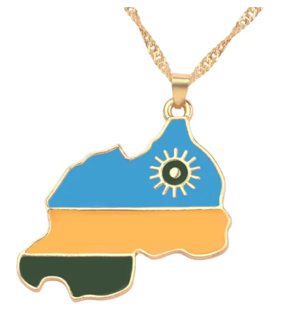 Necklace of geographical maps of the world