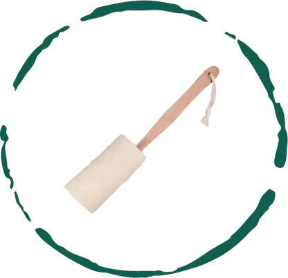 Natural Loofah Bath Brush w/Long Handle.