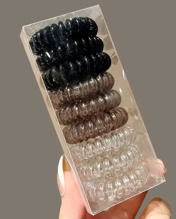 9 Boxed Gradient Gray Phone Line Hair Ring