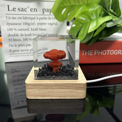 Handmade Bomb Explosion Mushroom Cloud Resin Night Lamp