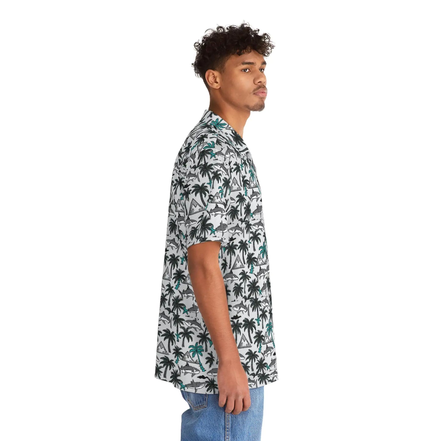 Men's Shark Infested Palms Hawaiian Shirt