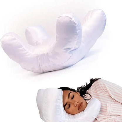 SilkGlow Beauty Sleep Pillow providing ergonomic support and wrinkle prevention.